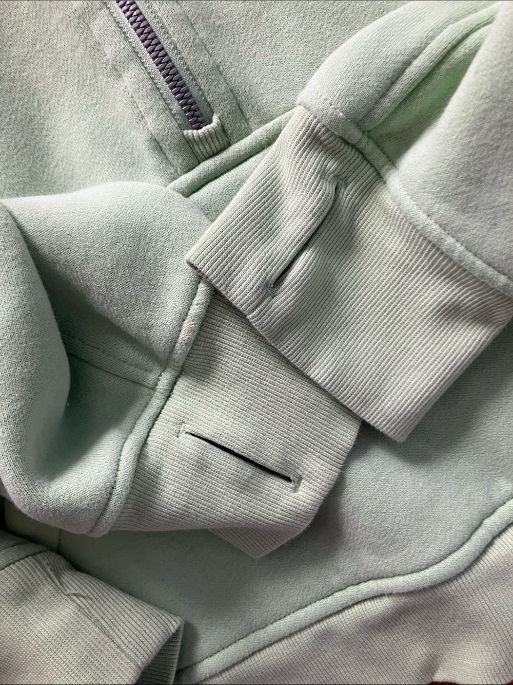 Lululemon - Women’s Light Green Scuba Over Sized Crop Half-Zip Hoodie - XL/XXL - Picture 4 of 7